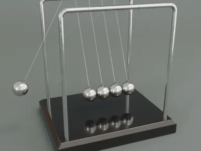 Newtons Cradle Low-poly 3D model