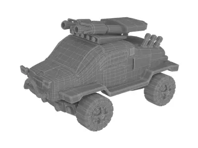 Scifi-Car Low-poly 3D model