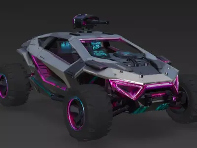 Cyberpunk Offroad Vehicle 3D Model Low-poly 3D model