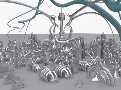 Alien Station Free low-poly 3D model