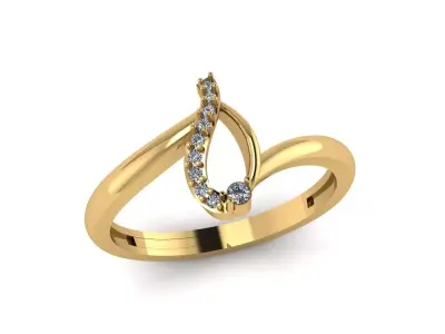 Jewelry Diamond Ring 3D Print Model  3D print model 9
