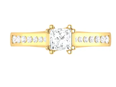 Elegant Ladies Natural Diamond Engagement Ring 3D print model