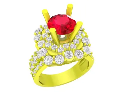 A6519 Fashion Diamond Women Ring 3D print model