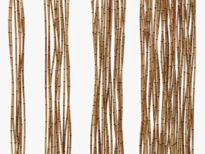Bamboo low decor n6 3D model