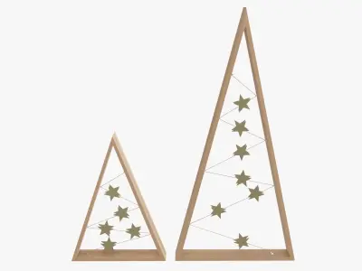 Wooden modern Christmas tree  3D model