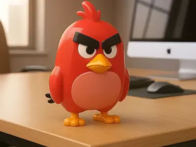 Red angry birds 3D print model