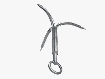 Grappling stainless steel hook  3D model