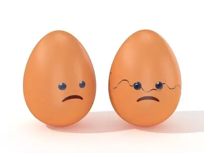 Egg Cracked Emoji N017 Low-poly 3D model