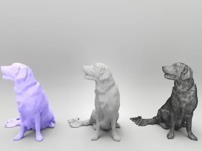 Golden retriever 38 Low-poly 3D model