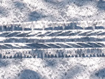 Car Track On The Snow 3D model