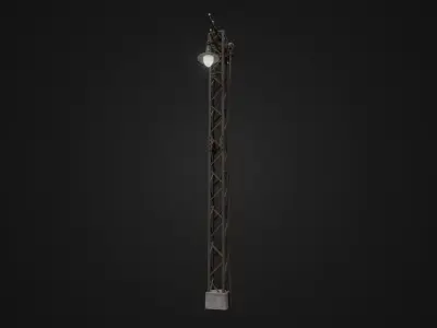 Old Soviet Street Light 15 Low-poly 3D model