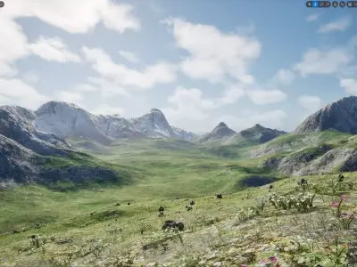 Mountain Riverlands and Arid Badlands Unreal Environment  3D model