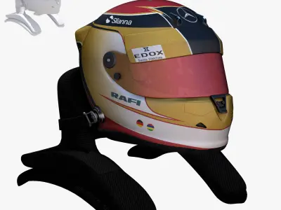 Wehrlein helmet 2017 Low-poly 3D model