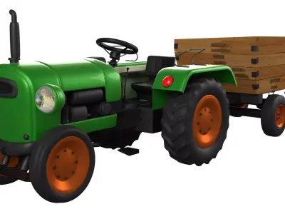 Tractor Trolley 3D model