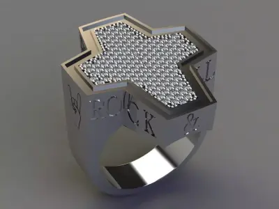 ROCK AND ROLL RING 3D print model