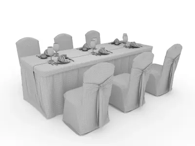 Banquet Table and Chair 132 3D model