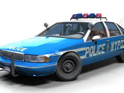 NYPD  police car Low-poly 3D model