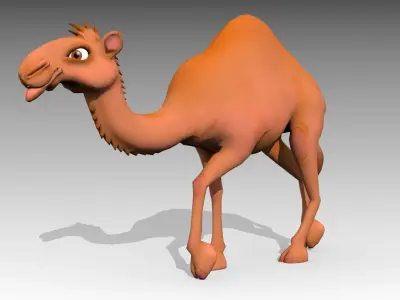 Camel Toon Low-poly 3D model