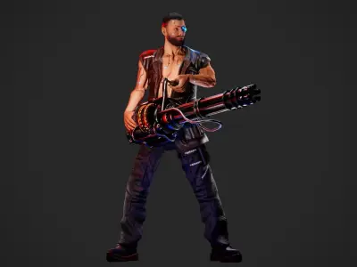 Cyberpunk  Chernobog Robot Free low-poly 3D model