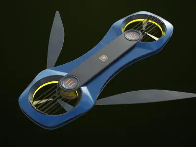 Sci Fi Hoverboard 2 All PBR Unity UE Textures Included  Low-poly 3D model