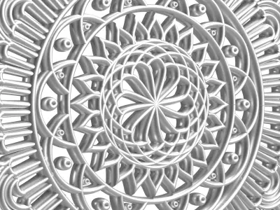 Silver coloured mandala renewed  3D model