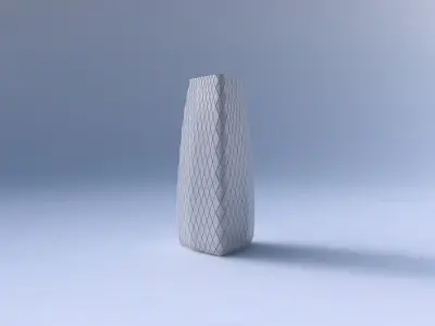Vase triangle with diagonal grid plates 3D print model