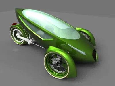 Frogger futuristic car design 3D model