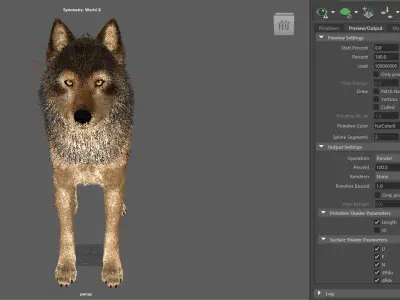 Wolf hair making 3D model
