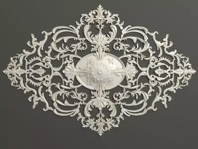 Rosette 3 ornate wall plaque 3D model