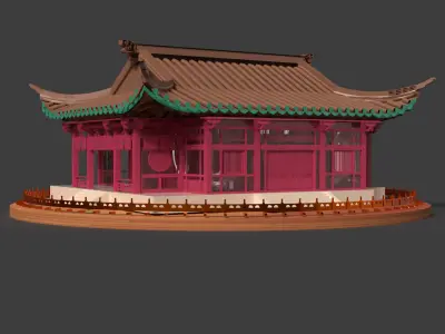 Chinese ancient house  Low-poly 3D model purchase