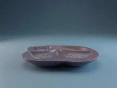 Decoration plate with cat design 3D print model