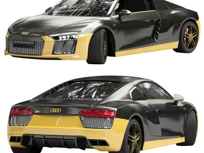 Audi R8 3D model - Textured and UV Mapped