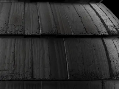 Roof Tile Materials 78- Wooden Roofing Sbsar Seamless Pbr 4k Texture