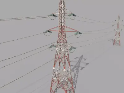 Electricity Pole 32 Weathered Low-poly 3D model