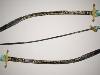 Jade-Hilt Kilij Low-poly 3D model