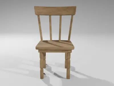Classic Wooden Chair - Cadeira de Madeira Low-poly 3D model