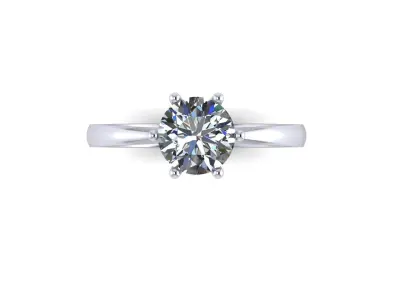 Solitaire Diamond Women Ring R12 3D print model