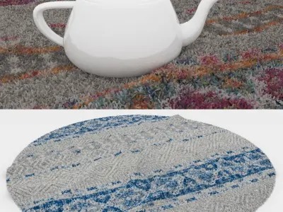 Round Rug Set 152 3D model