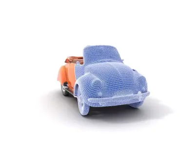 Vintage Peach Convertible model pack Low-poly 3D model