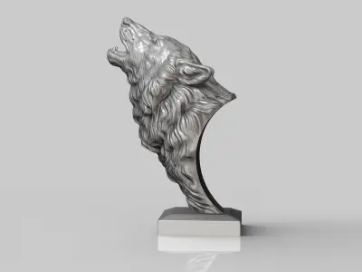 Wolf howls 3D print model