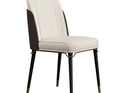 Contemporary Style Leather Chair Armless Parsons Chair  3D model