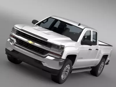 Chevrolet Silverado LS Double Cab Standart Box 2016 3D model