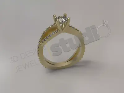 Luxury brilliant infinity engagement solitaire ring 3D print model