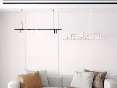 Modern combination chandelier 3D model