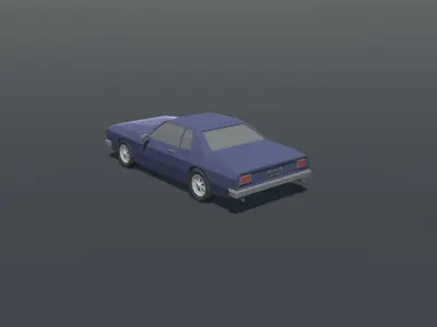 Old Muscle Car Lowpoly Low-poly 3D model
