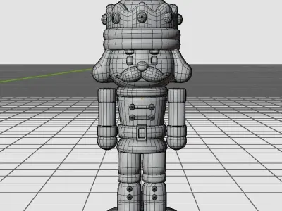 Soldier Nutcracker Doll Low-poly 3D model