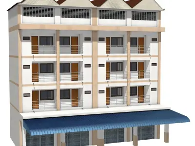 Townhouse apartment building 3D model