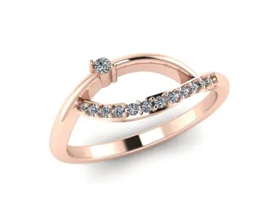 Jewelry Diamond Ring 3D Print Model  3D print model 8