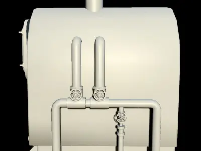 Boiler Furnace Low-poly 3D model