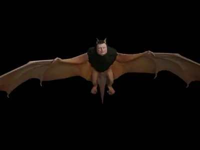 Animated Bat Low-poly 3D model